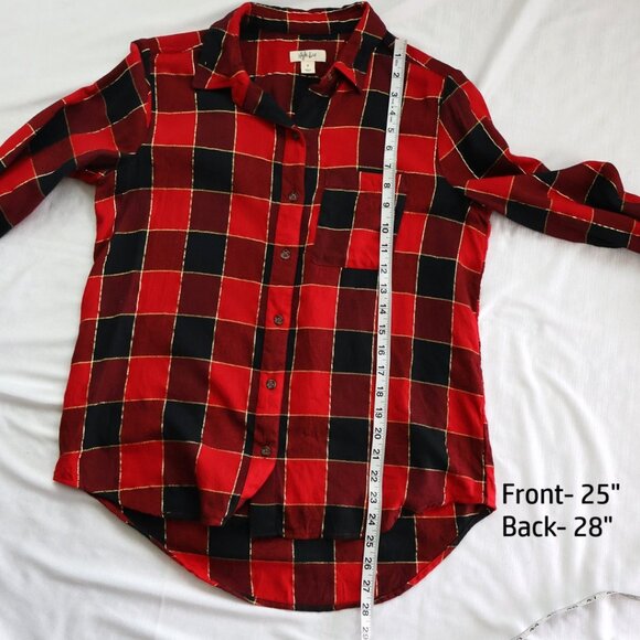 Style & Co Buffalo Plaid Shirt with Gold lines - Size S - Picture 5 of 9
